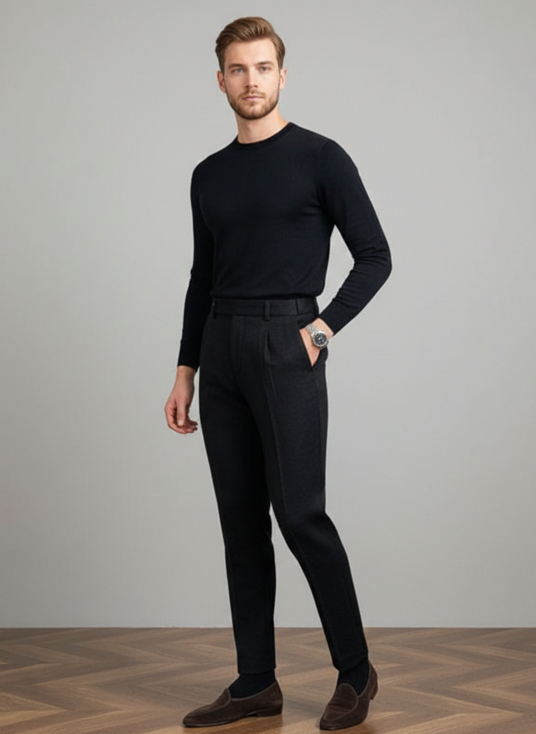 Maverick | Herringbone Trousers | Tailored Fit Pants | Stylish Comfort