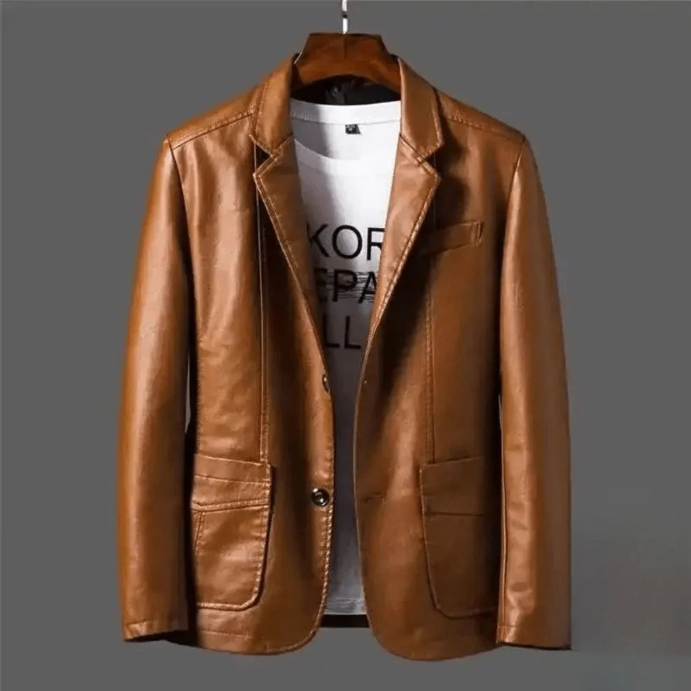 Men's Blazer Jacket | Tailored Leather Smart Casual Blazer 2