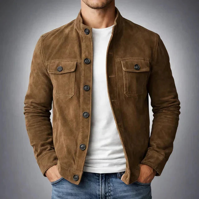 Men's Button-Front Field Jacket | Tailored Spring Autumn Layer 1
