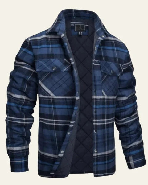 Men's Checked Shirt Jacket | Warm Snap-Front Layer 3