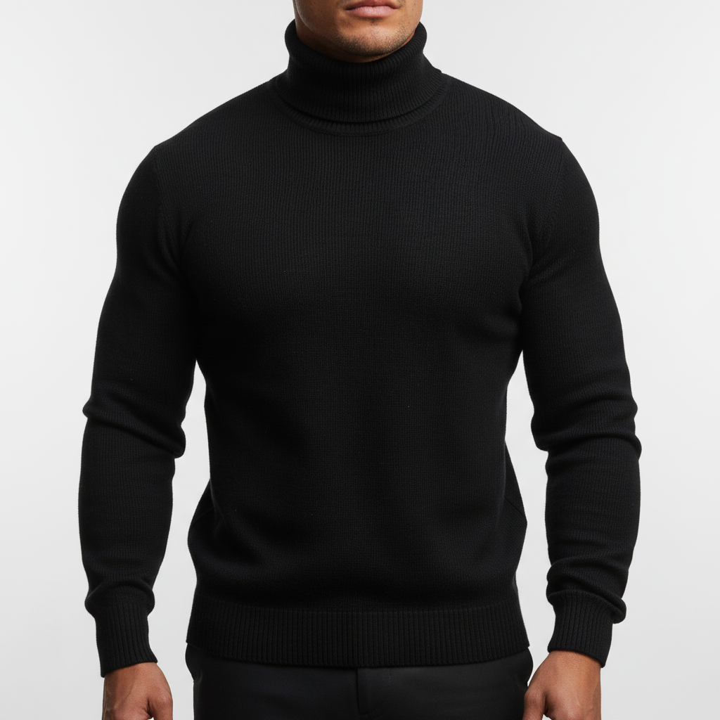 Men's Fine Knit Turtleneck Sweater | Lightweight Ribbed Fit 6