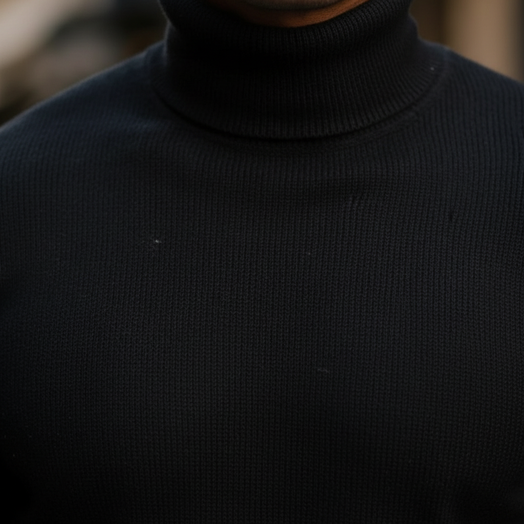 Men's Fine Knit Turtleneck Sweater | Lightweight Ribbed Fit 7