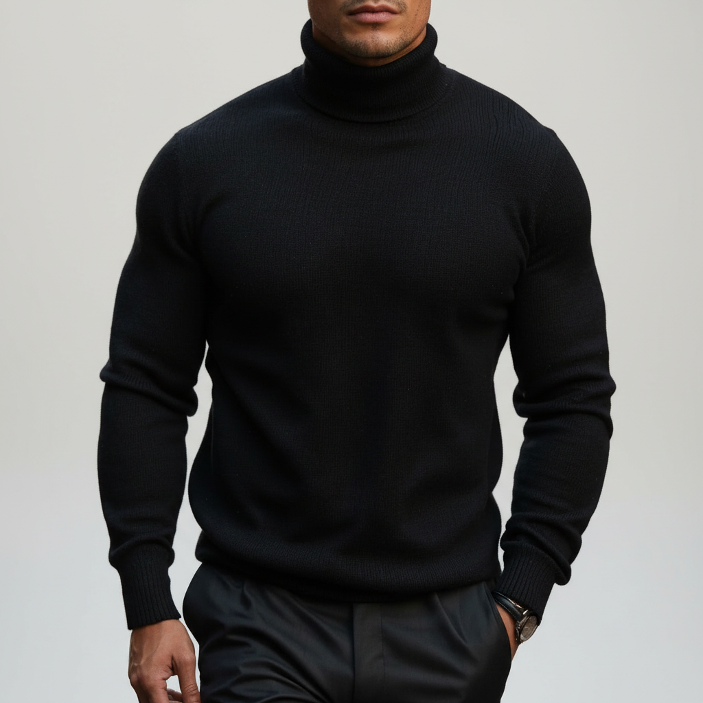 Men's Fine Knit Turtleneck Sweater | Ribbed Cuffs & Straight Fit 6