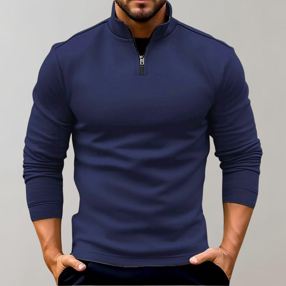 Men's Fitted Half-Zip Sweater | Lightweight Long Sleeve Knit 2