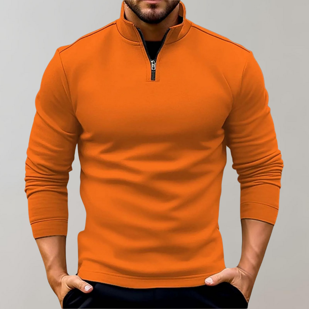 Men's Fitted Half-Zip Sweater | Lightweight Long Sleeve Knit 3