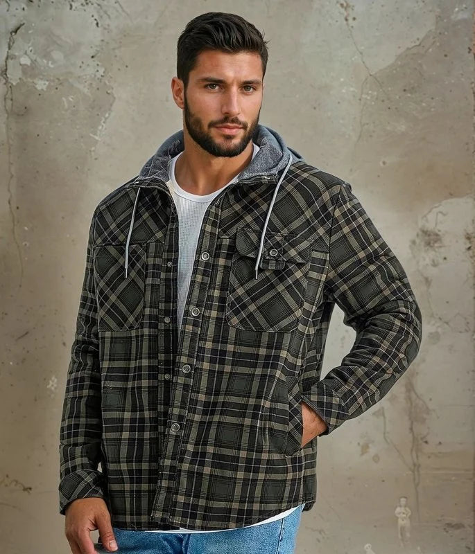 Men's Fleece-Lined Jacket | Relaxed Hooded Casual Layer 2