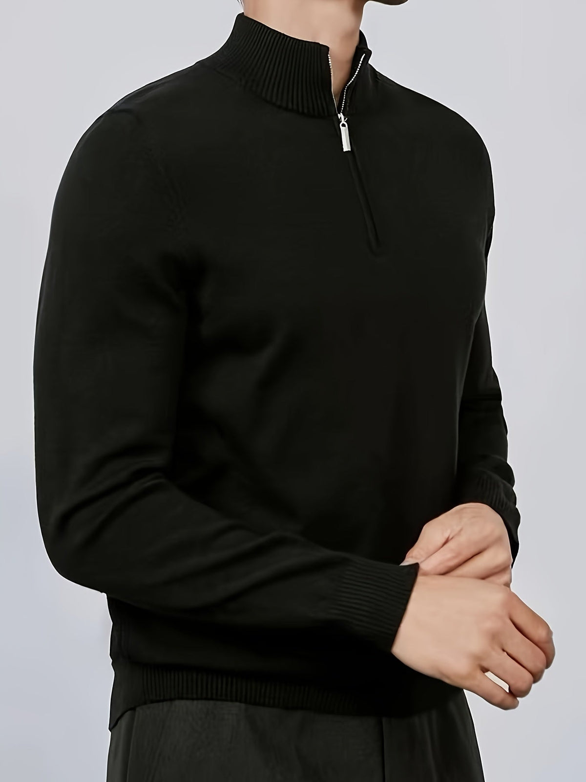 Men's Half Zip Sweater | Comfortable Stretch Knit Pullover 3