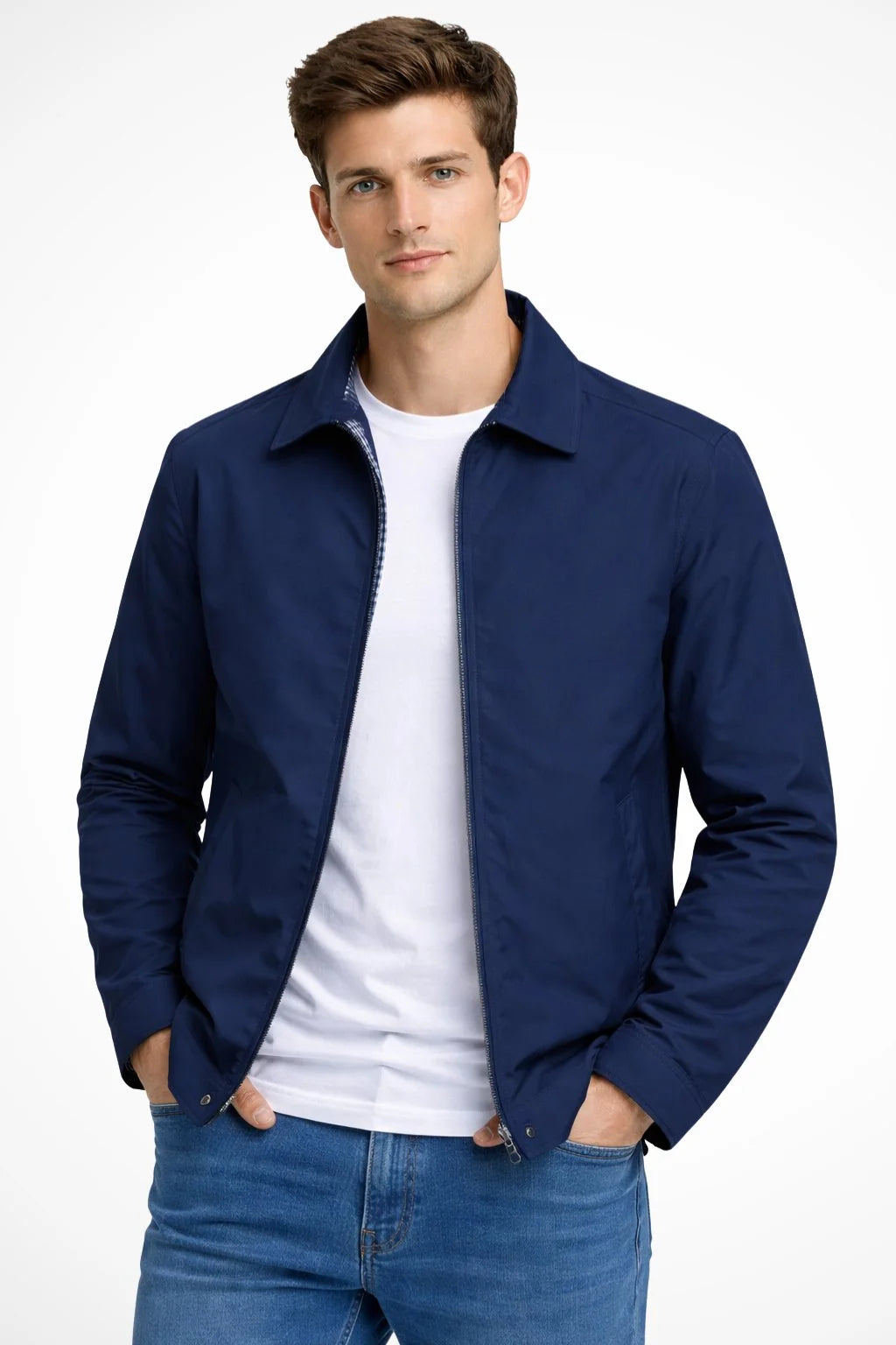 Men's Jacket | Tailored Zip-Up Casual Coat for Smart Casual Wear 0