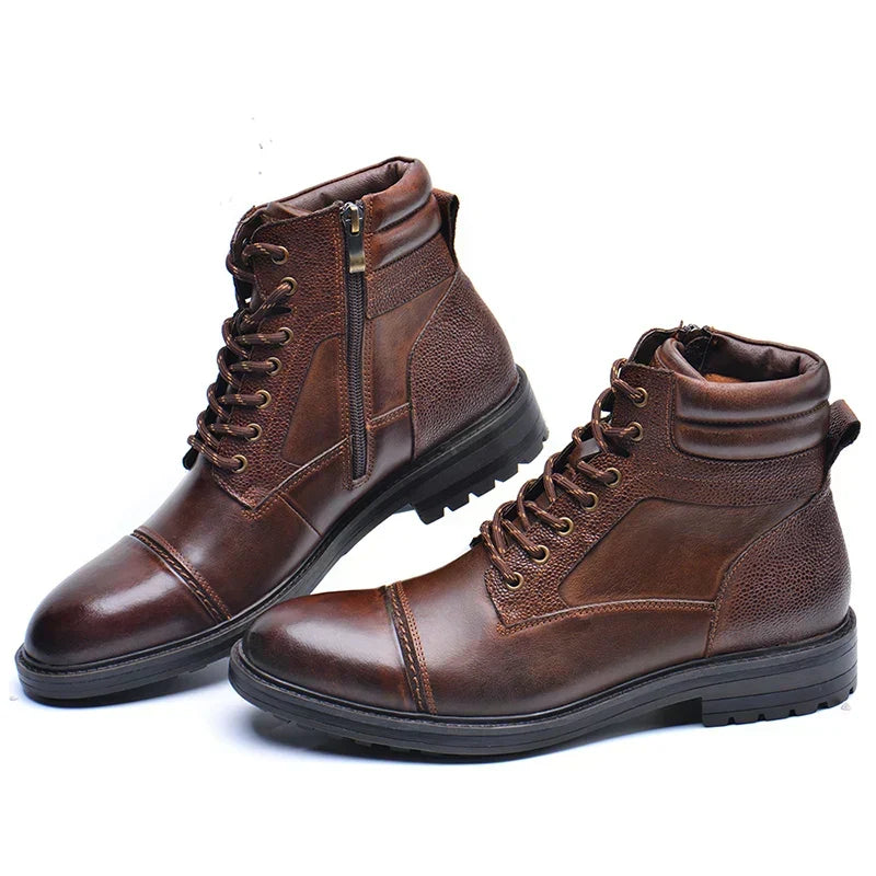 Men's Leather Boots | Durable Side Zipper Work-Inspired Footwear 2