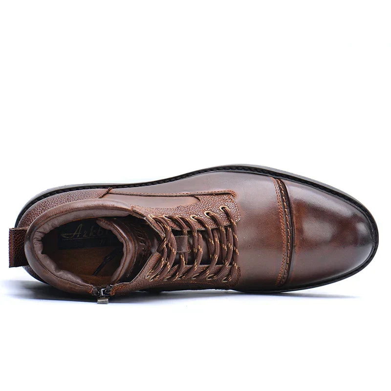 Men's Leather Boots | Durable Side Zipper Work-Inspired Footwear 3