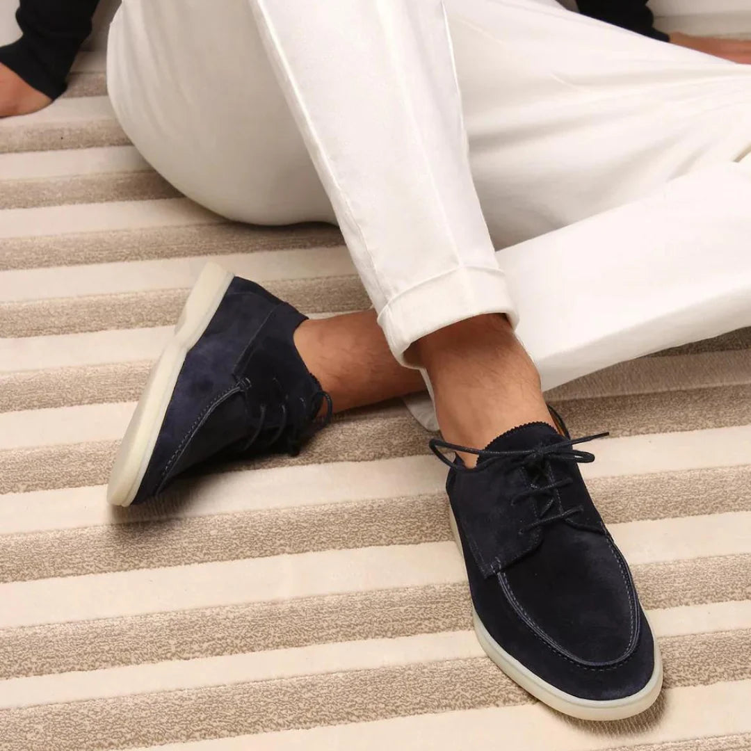 Men's Leather Lace-Up Loafers | Durable Dress and Casual Shoes 0