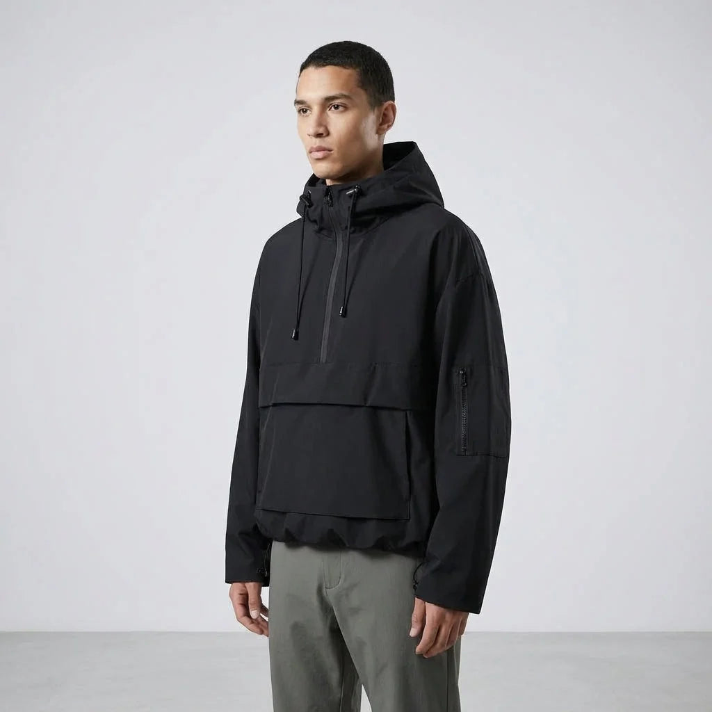 Men's Lightweight Hooded Anorak Jacket | Water-Repellent Men's Coat 0