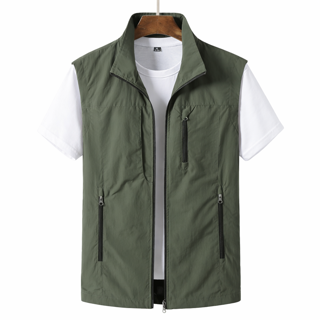 Men's Lightweight Vest with Front Zipper | Practical Casual Layering 0