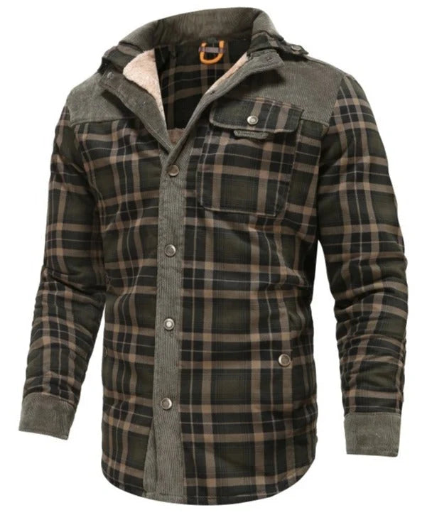 Men's Printed Field Jacket | Borg-Lined Cotton-Blend Outerwear 4