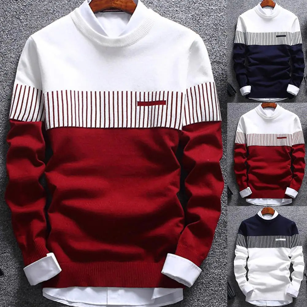 Men's Printed Sweater | Regular Fit Round Neck Knitwear 1