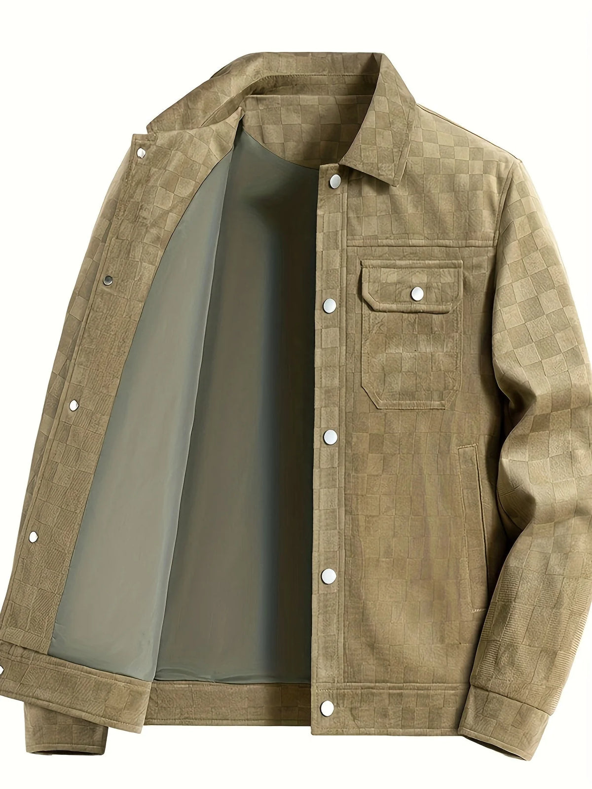 Men's Printed Utility Jacket | Snap Button Chest Pockets 8