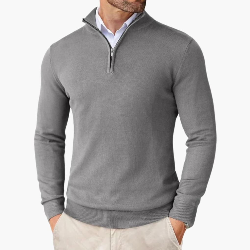 Men's Quarter-Zip Pullover | Lightweight Knit with Ribbed Hem 5