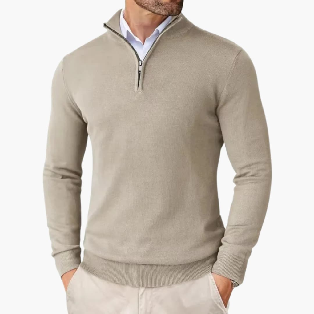 Men's Quarter-Zip Pullover | Lightweight Knit with Ribbed Hem 6