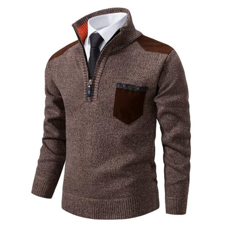 Men's Quarter-Zip Sweater with Chest Pocket | Soft Lightweight Knit 8