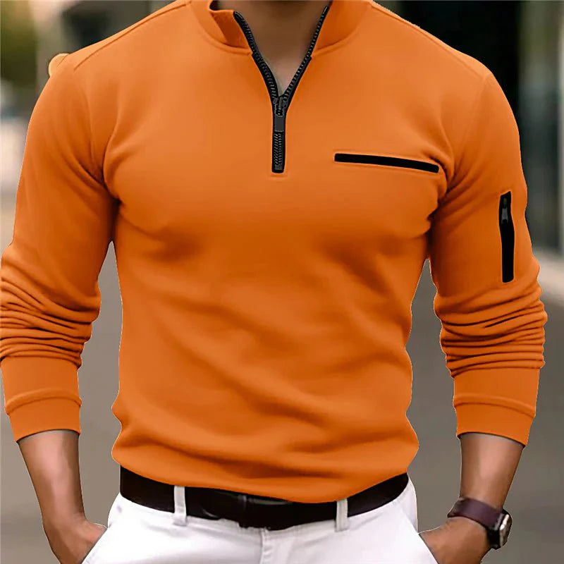 Men's Quarter-Zip Sweater with Functional Pockets 1