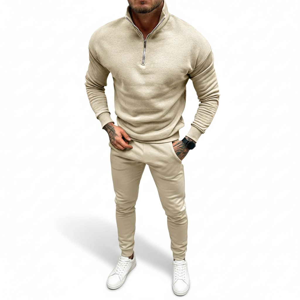 Men's Quarter-Zip Sweater with Stand-Up Collar | Slim Fit Knit 5