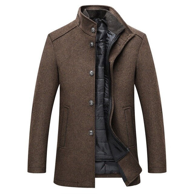 Men's Quilted Winter Coat | High-Collar Tailored Outerwear 0