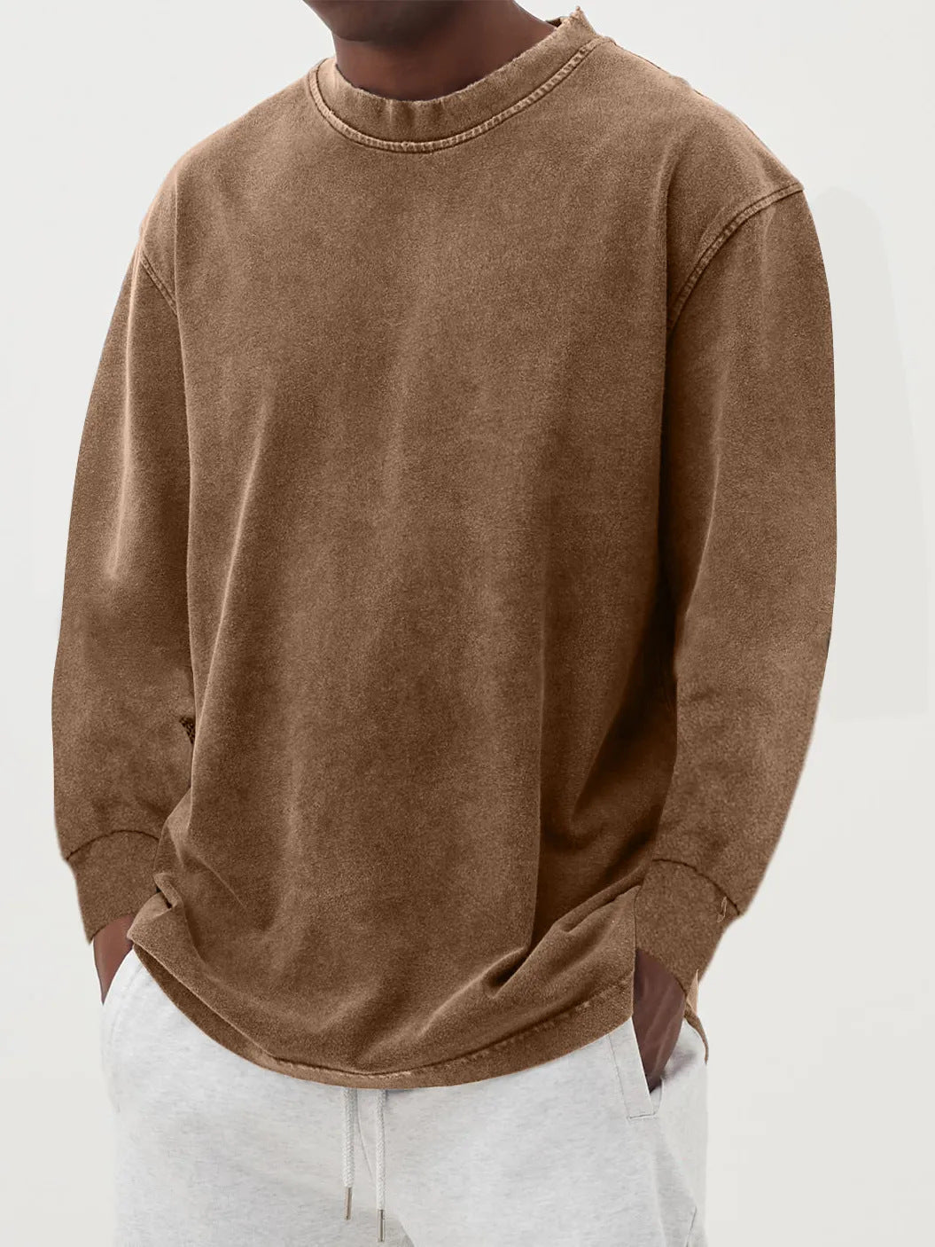 Men's Relaxed Fit Knitted Sweater with Round Neck 4