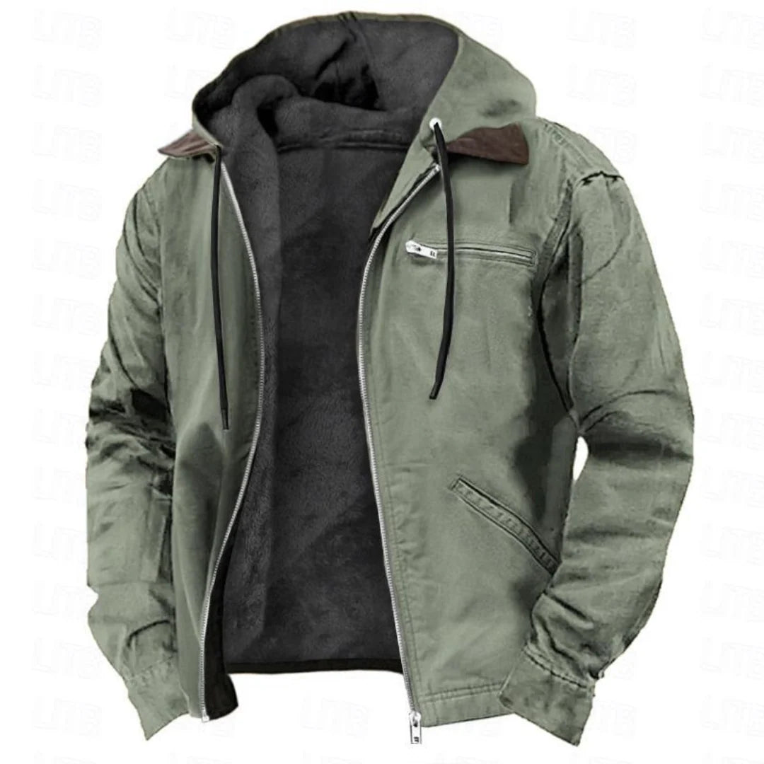 Men's Removable Hood Winter Jacket | Warm Full-Zip Outerwear 1