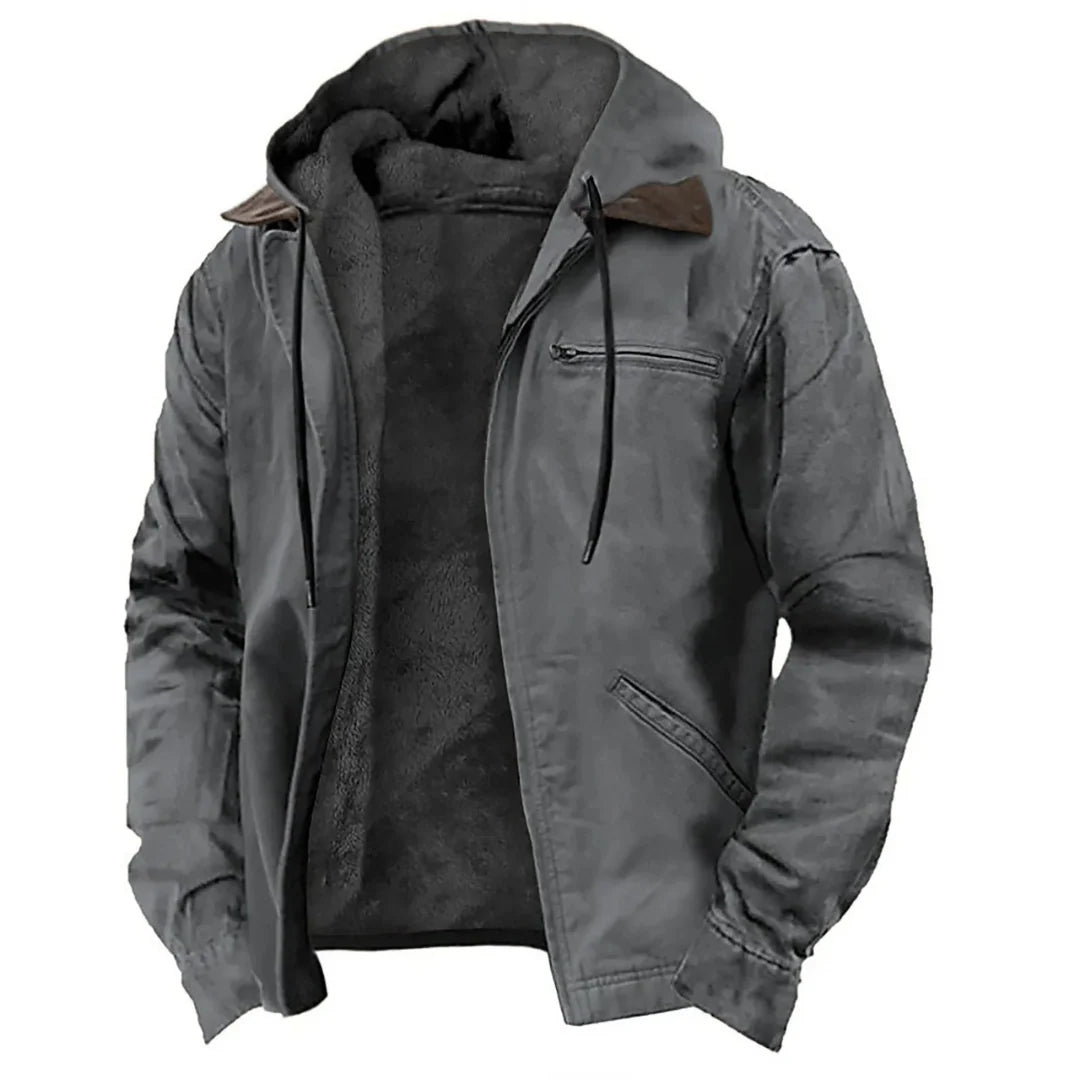 Men's Removable Hood Winter Jacket | Warm Full-Zip Outerwear 2