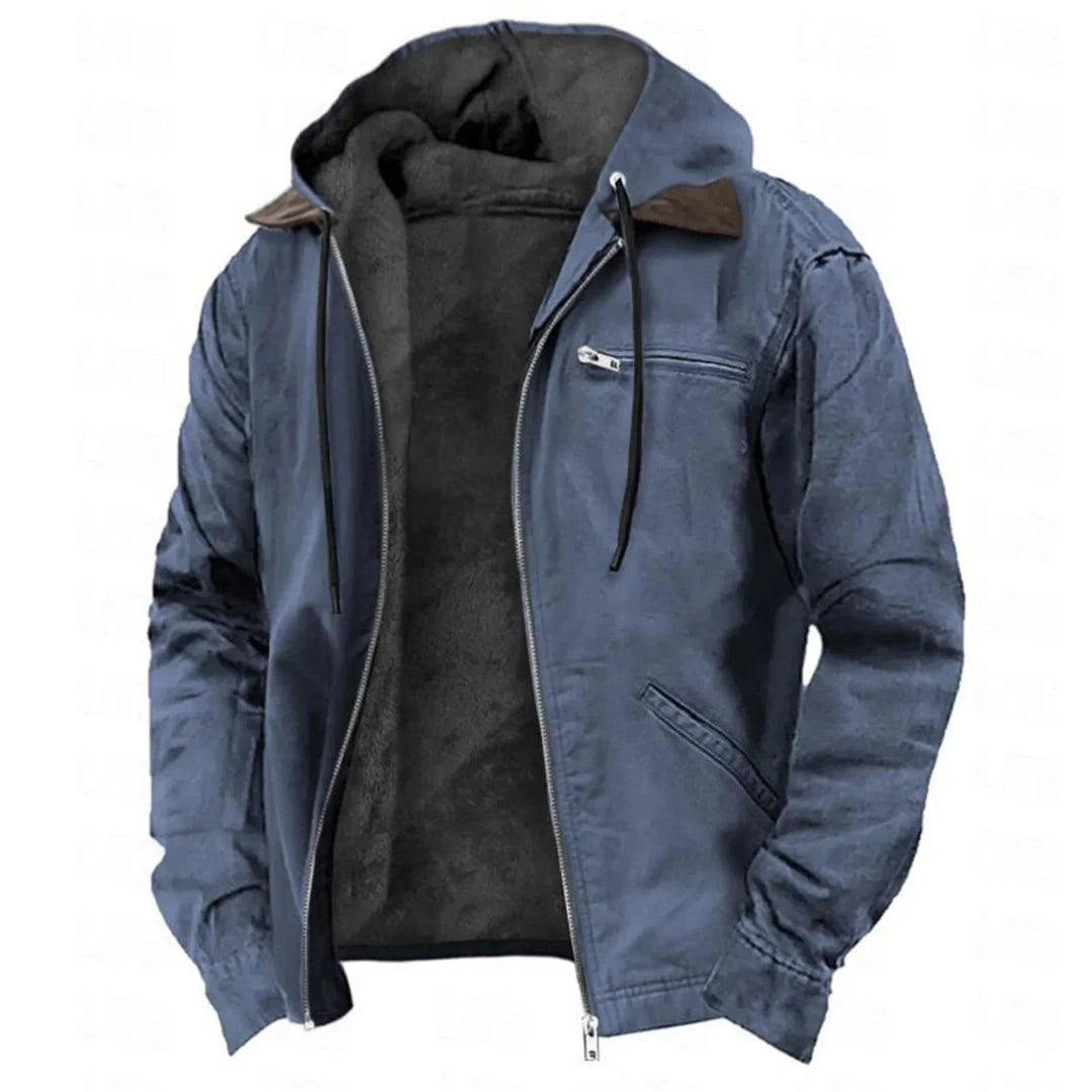 Men's Removable Hood Winter Jacket | Warm Full-Zip Outerwear 3