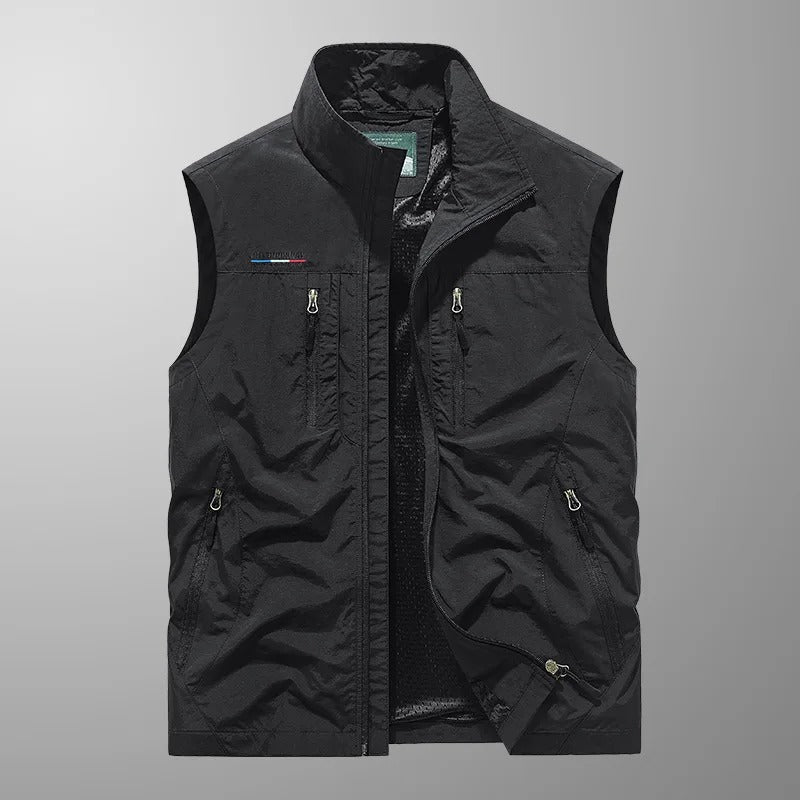Men's Sleeveless Body Warmer | Lightweight Zipper Vest with Stand Collar 8
