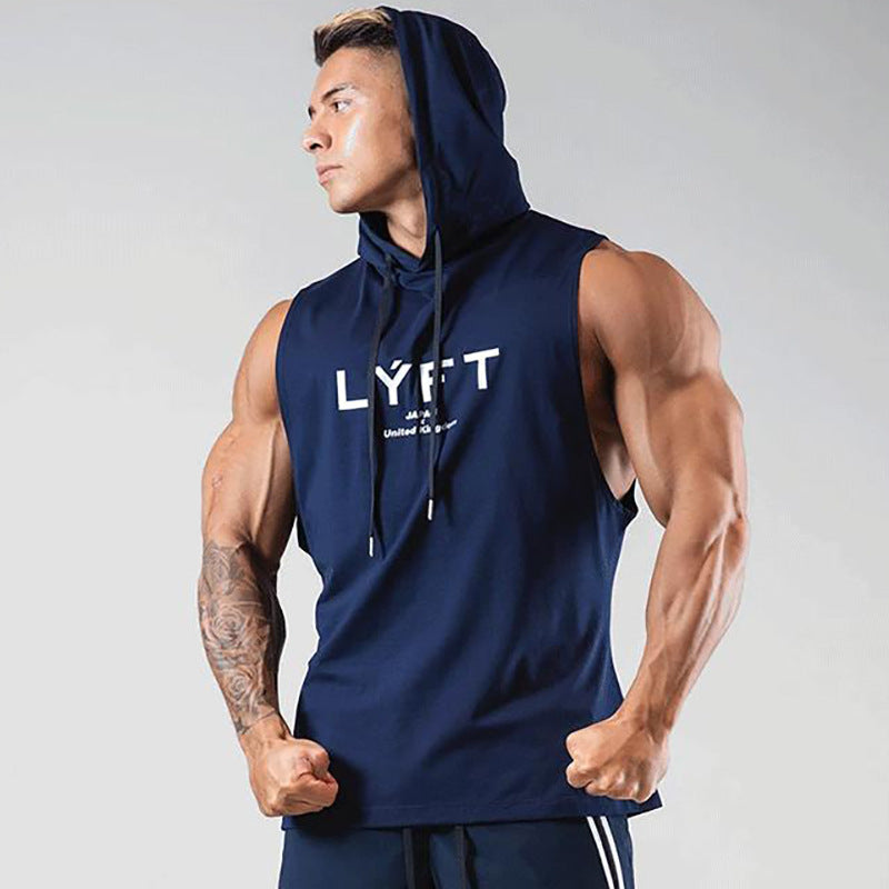 Men's Sleeveless Training Vest | Loose Fit Hooded Workout Top 1