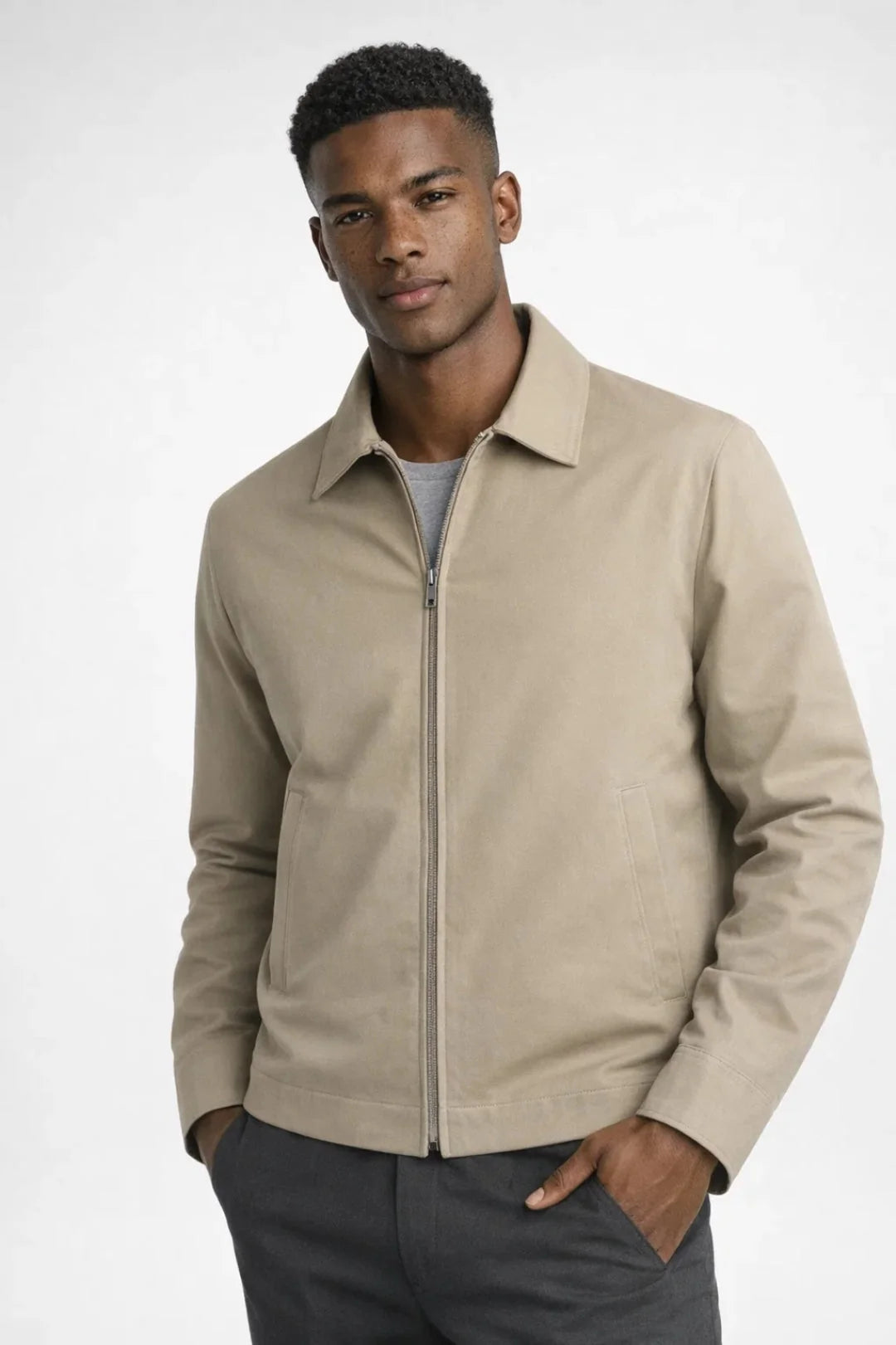 Men's Slim Fit Zip Jacket | Lightweight Smart Casual Outerwear 1