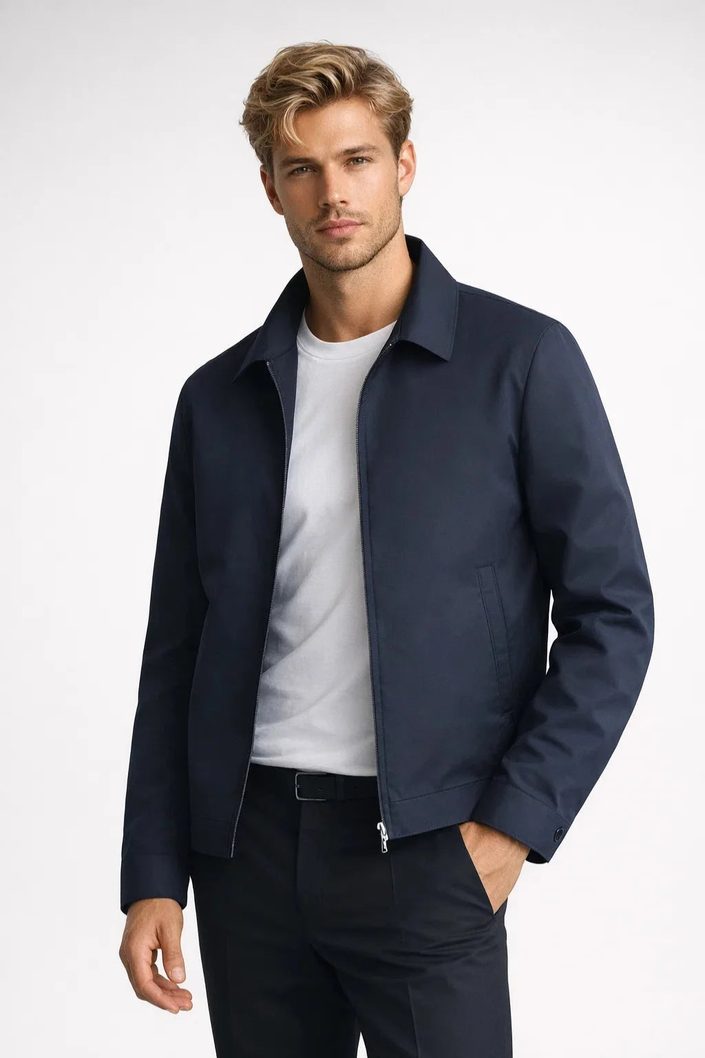 Men's Slim Fit Zip Jacket | Lightweight Smart Casual Outerwear 2