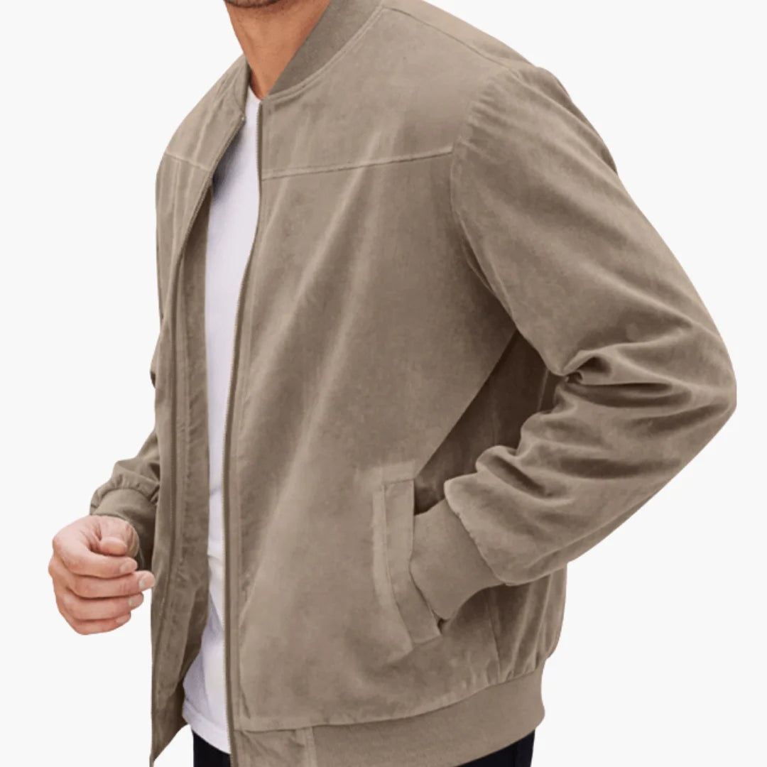 Men's Suede Bomber Jacket | Casual Zip-Up Layer for Everyday Wear 3