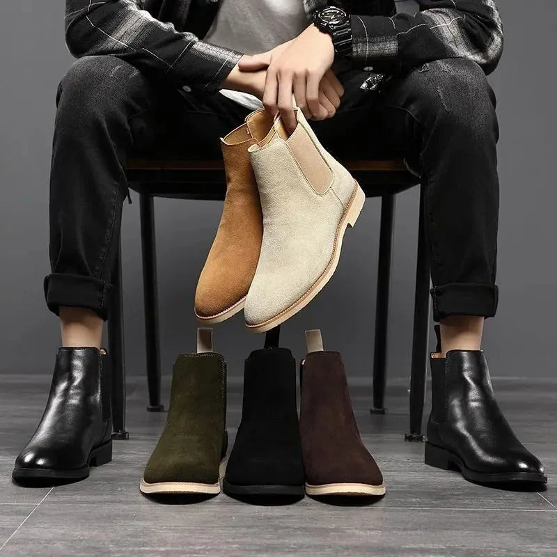 Men's Suede Chelsea Boots | Classic Slip-On Ankle Footwear 7