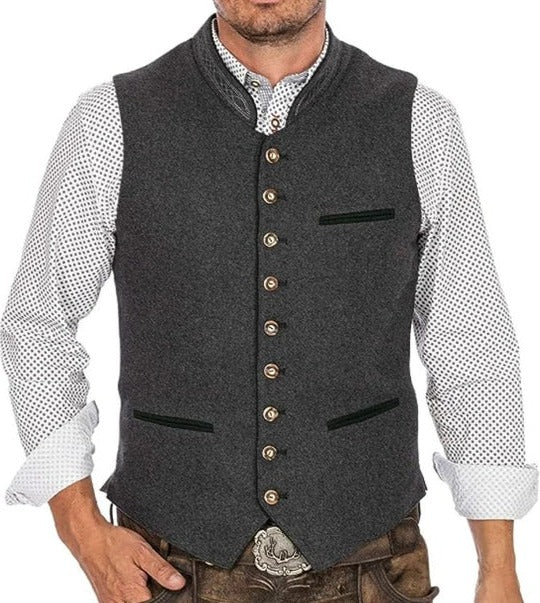 Men's Traditional Cardigan with Stand-Up Collar and Button Front 1