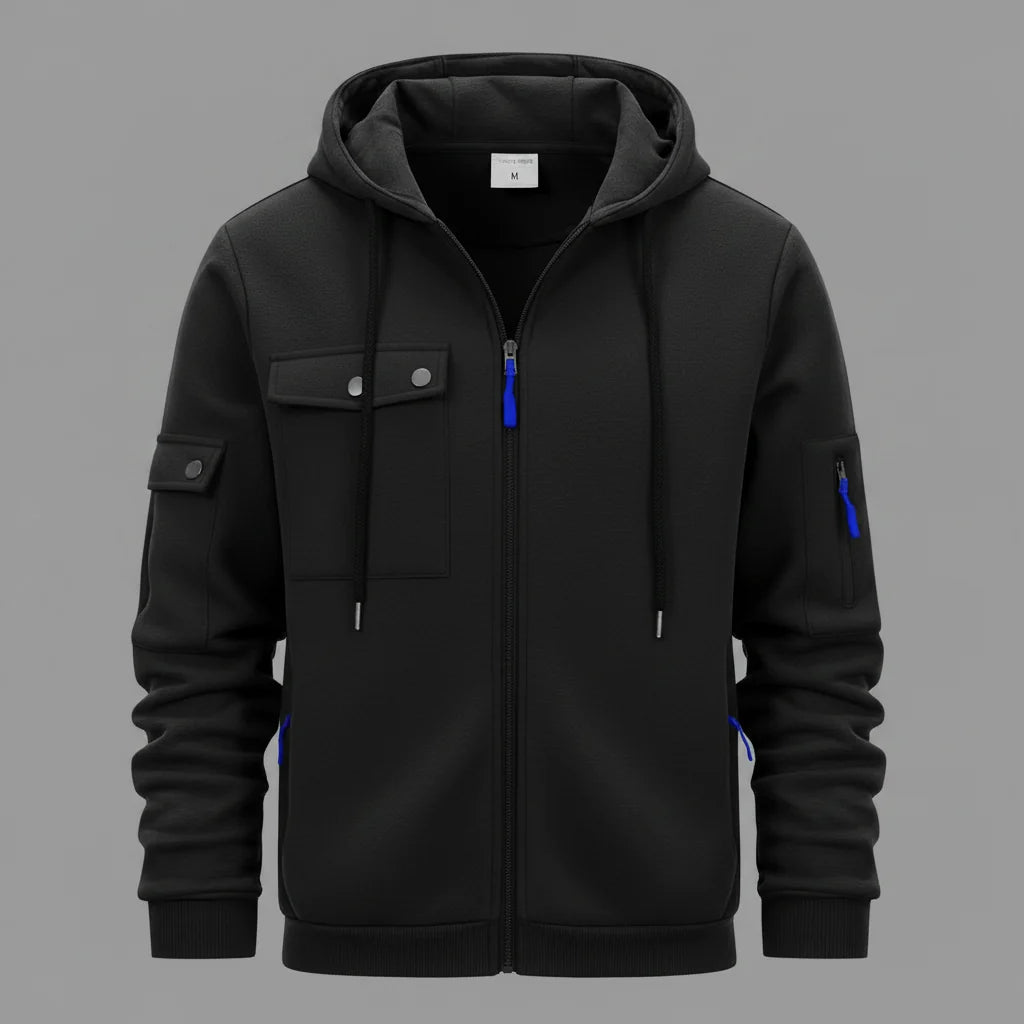 Men's Utility Jacket | Hooded Zip-Up with Multi Pockets 2