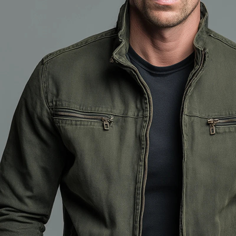 Men's Vintage Zip Jacket | Stand-Collar Everyday Outerwear 1