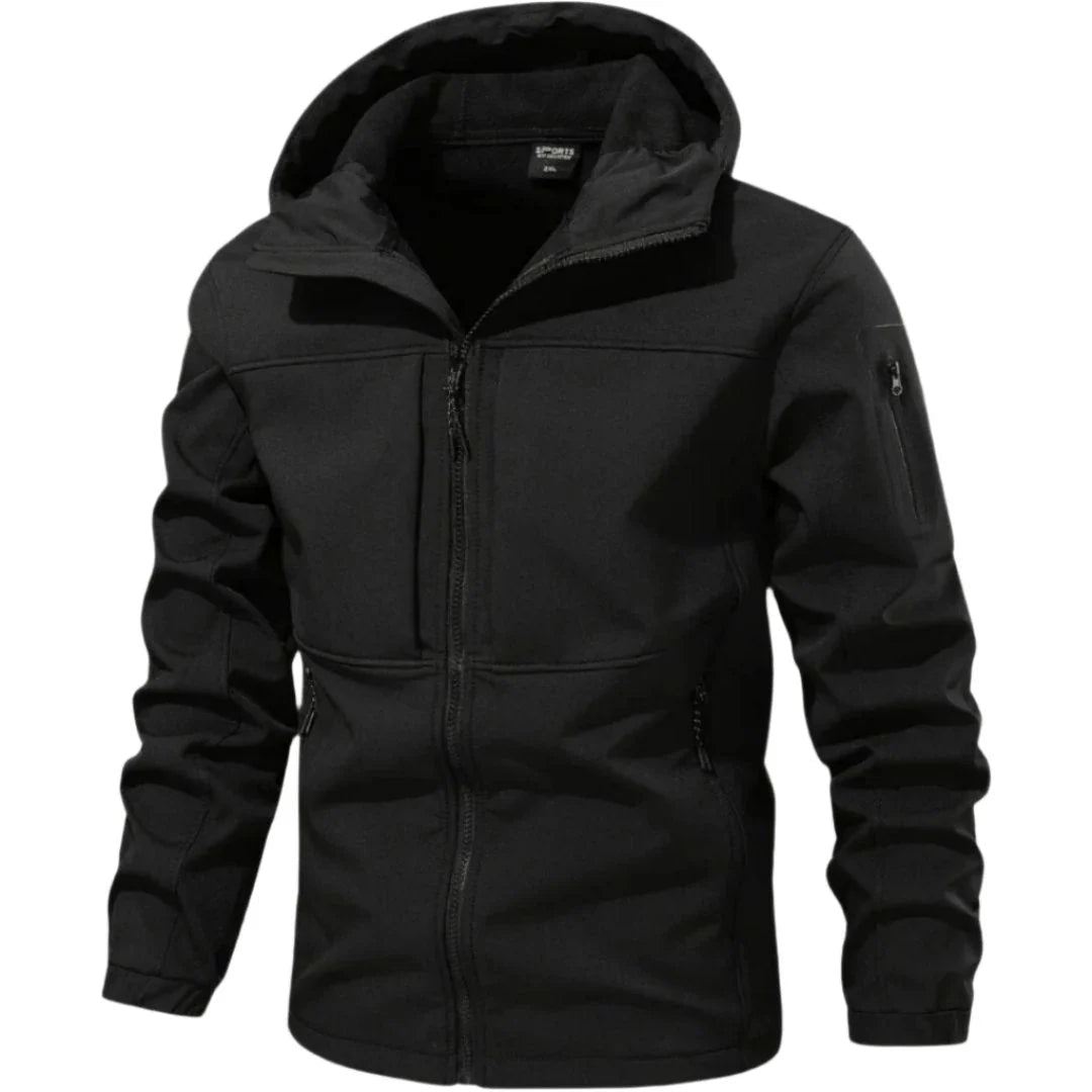 Men's Water-Repellent Softshell Jacket | Hooded Lightweight Outdoor Layer 0