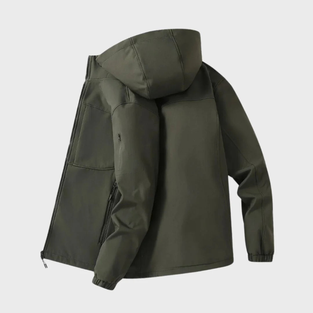 Men's Water-Repellent Softshell Jacket | Hooded Lightweight Outdoor Layer 5