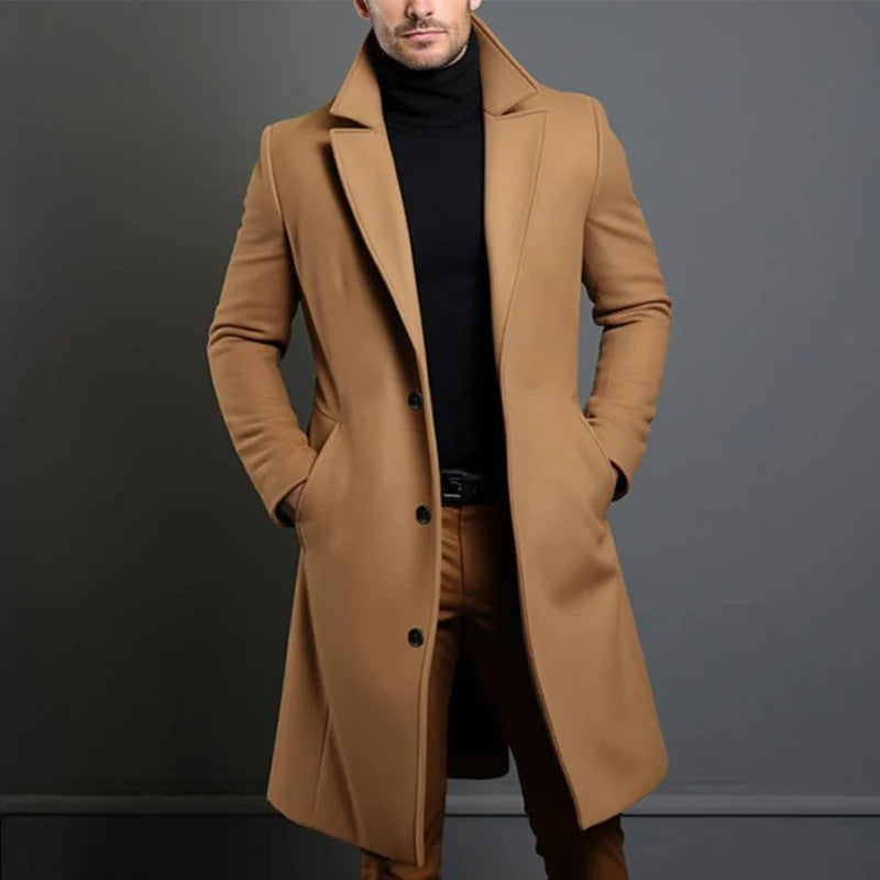 Men's Wool Overcoat | Tailored Longline Winter Coat 1