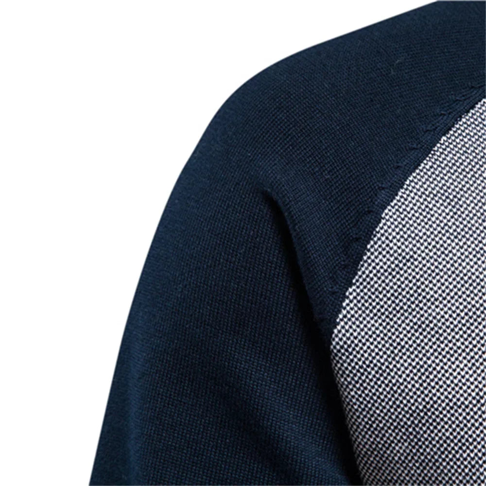 Men's Zip Up Cardigan | Lightweight Two-Tone Layering Jacket 6