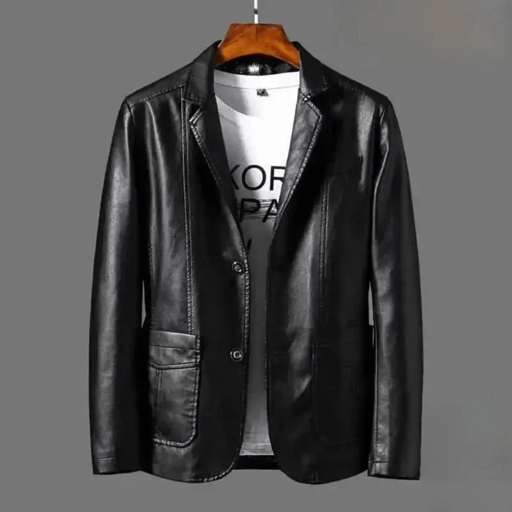 Men's Blazer Jacket | Tailored Leather Smart Casual Blazer 0