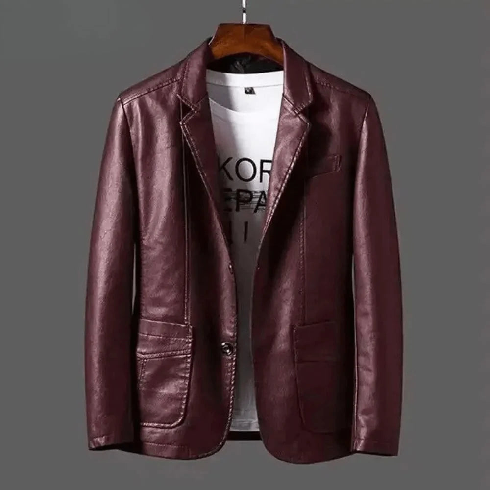 Men's Blazer Jacket | Tailored Leather Smart Casual Blazer 1