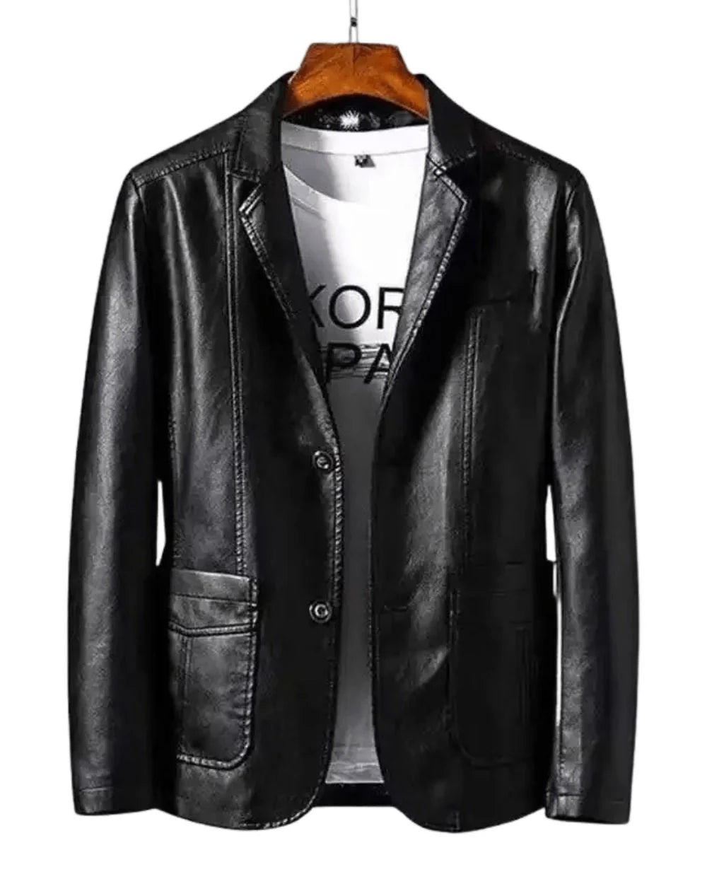 Men's Blazer Jacket | Tailored Leather Smart Casual Blazer 3