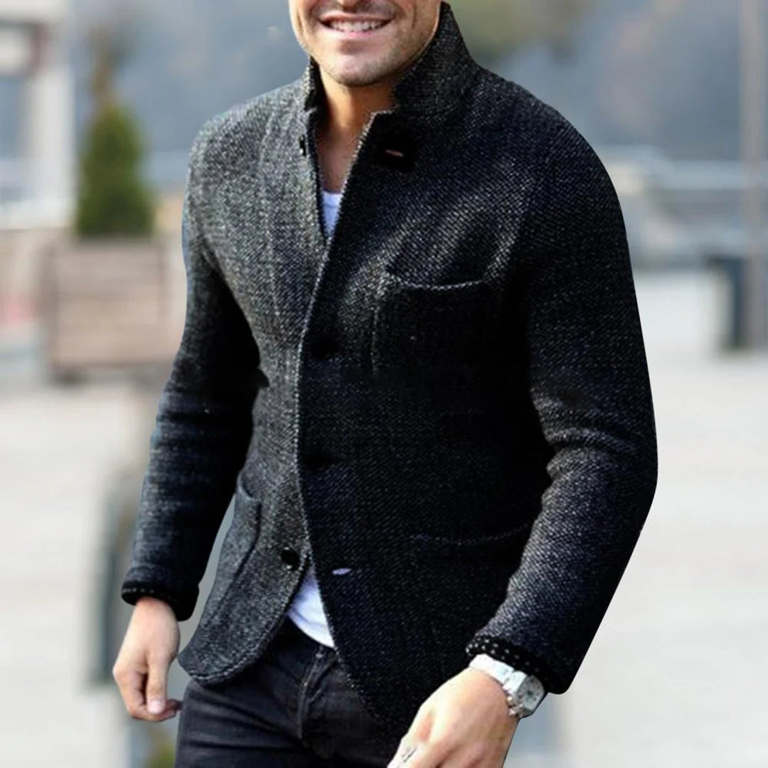 Men's Cardigan | Structured Knit Layer with Button-Front Closure 0