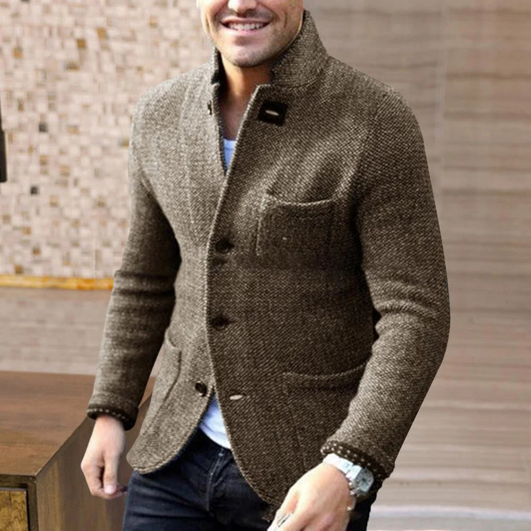 Men's Cardigan | Structured Knit Layer with Button-Front Closure 1