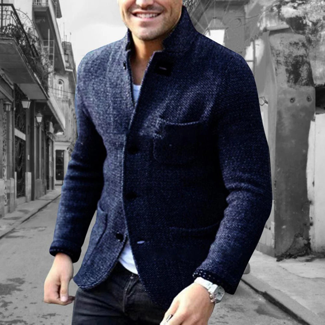 Men's Cardigan | Structured Knit Layer with Button-Front Closure 3