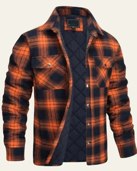 Men's Checked Shirt Jacket | Warm Snap-Front Layer 2